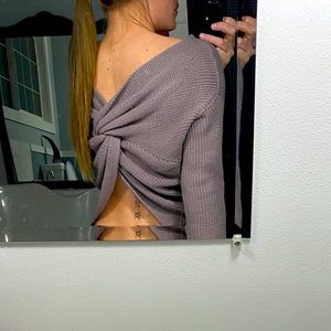 Open-back twist sweater